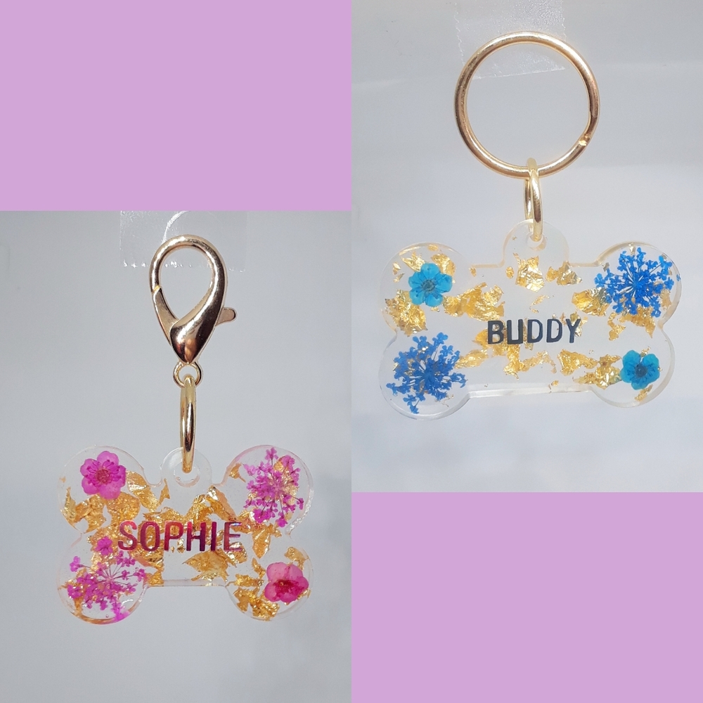 Handmade Custom Name Resin Dog 🐶🐾🐾Tag - Picture 3 of 16
